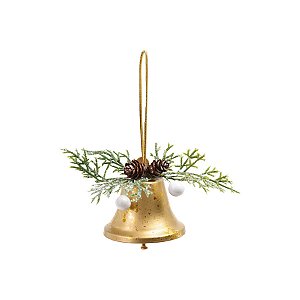 Enfeite de Pendurar de Natal - Sino com Pinha - 14x13cm - 1 unidade - Cromus - Rizzo