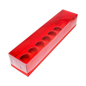Caixa Botão de Rosa com Brigadeiro Vermelha 5 un. Assk Rizzo