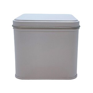 Lata de Metal Quadrada - Branca - 8,5x8cm - 1 unidade - Rizzo