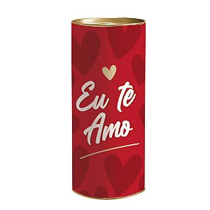 Lata para Presente Rígida - Eu Te Amo Vermelho - 1 unidade - Cromus - Rizzo