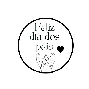Adesivo "Feliz Dia dos Pais" - Ref.2252 - Hot Stamping - 30 unidades - Stickr - Rizzo