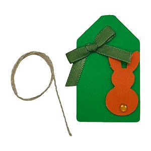 Tags de Páscoa - Verde e Laranja - 5 unidades - Rizzo
