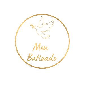Adesivo "Meu Batizado" - Ref.2199 - Hot Stamping  - 30 unidades - Stickr - Rizzo