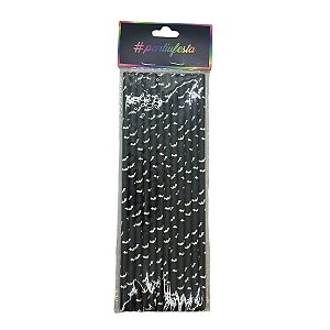 Canudo de Papel - Morcego - 19,7x0,5cm - 12 unidades - Rizzo