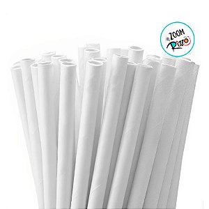 Canudo de Papel Liso - Branco - 22cm - 100 unidades - Cromus - Rizzo