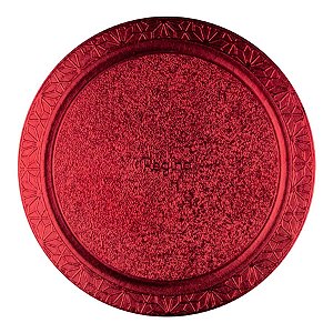 Base para Bolo Cake Board Redondo - Vermelho Metalizado - 26cm - 1 unidade - Regina - Rizzo