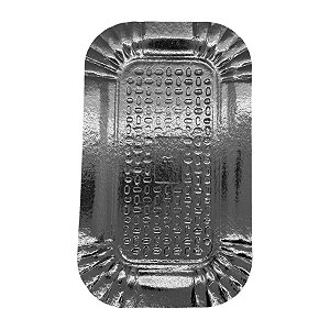 Bandeja Laminada para Rocambole e Bolo de Rolo - 20,7x34,5 - Prata  - 1 unidade - Rizzo