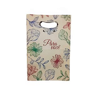 Sacola de Papel 20x15x29cm  - Kraft Boca de Palhaço - Para Você Ref 1668 - 10 unidades - WMA - Rizzo