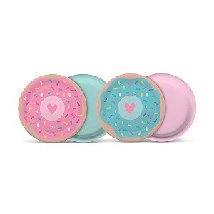 Prato de Papel Redondo - Donuts  - 8 unidades - Cromus - Rizzo