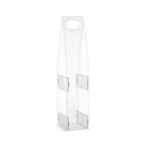 Sacola Quadrada Transparente Bag Para Vinho 750ml - Lisa - 38cm - 1 unidade - Rizzo