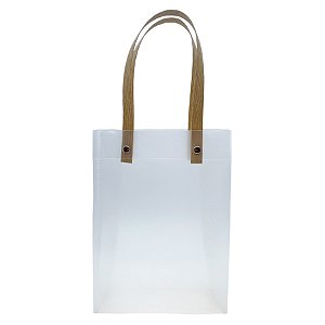 Sacola Transparente Fosca com Alça de Fibra - 15x21x7cm - 1 unidade - Rizzo