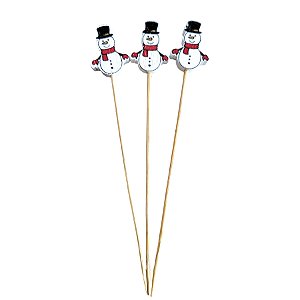 Pick Decorativo - Boneco de Neve - 12cm - 20 unidades - Silver - Rizzo