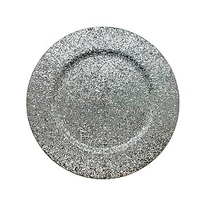 Sousplat Glitter Prateado - 33cm - 1 unidade - Cromus - Rizzo