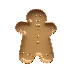 Bandeja Decorativa - Biscoito Gingerbread - Ocre - 20x15cm - 1 unidade - Só Boleiras - Rizzo