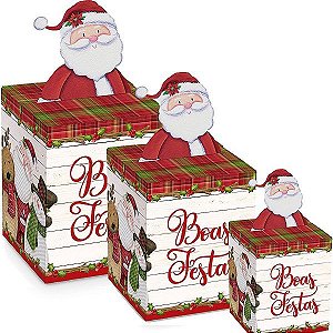Caixa Panetone Pop Up Turminha de Natal - 10 unidades - Cromus Natal - Rizzo Embalagens