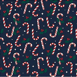 Saco para Presente Decorado Metalizado - Candy Cane - 50 unidades - Cromus - Rizzo