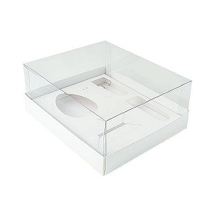 Caixa Ovo de Colher Kit Confeiteiro - Meio Ovo de 100g a 150g - 20,5cm x 17cm x 9,7cm - Branca - 5unidades - Assk