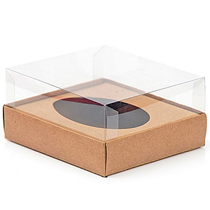 Caixa Ovo de Colher - Meio Ovo de 500g - 20,5cm x 17cm x 6,5cm - Kraft - 5unidades - Assk - Páscoa Rizzo Confeitaria