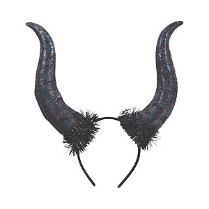 Tiara Chifre de Halloween - Preto - 35cm - 1 unidade - Cromus - Rizzo