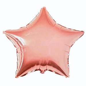 Balão de Festa Metalizado 18"45cm - Estrela Rose - 1 unidade - Partiufesta - Rizzo