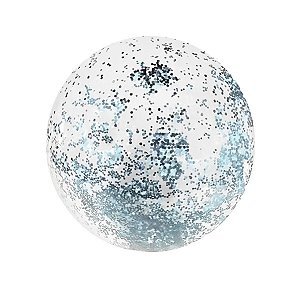 Balão Bubble Transparente com Glitter Prata Hexagonal - 18" 45cm - 1 unidade - Rizzo