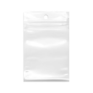 Saco Zip com Furo Fundo Branco - 20x30cm  - 50 unidades - Rizzo