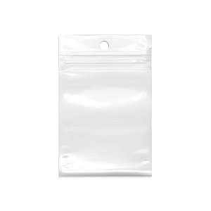 Saco Zip com Furo Fundo Branco - 13x19cm  - 100 unidades - Rizzo