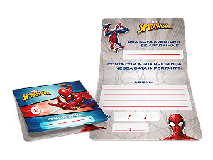 Convite Festa Homem Aranha - 08 unidades - Regina - Rizzo Festas