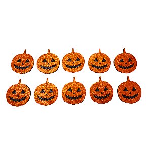 Aplique Decorativo Halloween - Abóbora - 5cm - 10 unidades - Rizzo