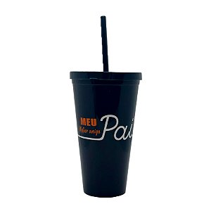 Copo com Tampa e Canudo - Meu Melhor Amigo Pai - 600ml - 1 unidade - Rizzo
