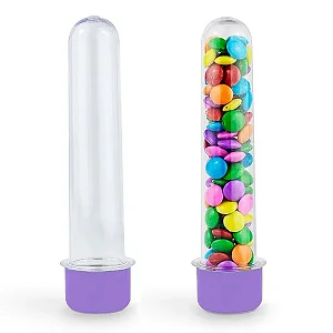 Tubete Tampa de Plástico - Lilás - 12,5cm  - 10 unidades - Rizzo
