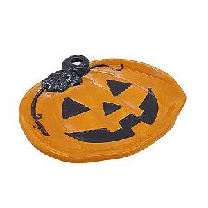 Bandeja Decorativa de Cerâmica - Abóbora - 19cm - 1 unidade - Cromus - Rizzo