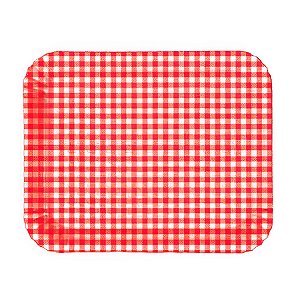 Bandeja Laminada - Xadrez Vermelho - 40,5x33cm - 1 unidade - Rizzo