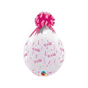 Balão de Festa Látex Liso Decorado - It's a Girl (É uma Menina) - 18" 46cm - 25 unidades - Qualatex Outlet - Rizzo