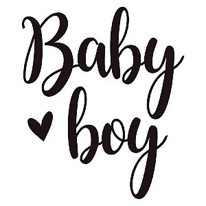 Transfer Para Balão Lettering Preto - Baby Boy - 01 Unidade - Rizzo