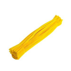 Haste de Chenille 30cm - Amarelo Bandeira - 10 unidades - Rizzo