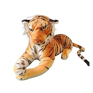 Tigre De Pelúcia Realista - 28x60cm - 1 unidade - Rizzo - Rizzo