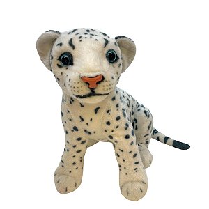 Leopardo de Pelúcia - Branco - 25cm - 1 unidade - Rizzo