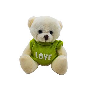 Urso De Pelúcia Love - Branco - 13cm - 1 unidade - Rizzo