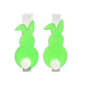 Mini Prendedor - Coelho Verde - 4,5cm - 6 unidades - Cromus - Rizzo