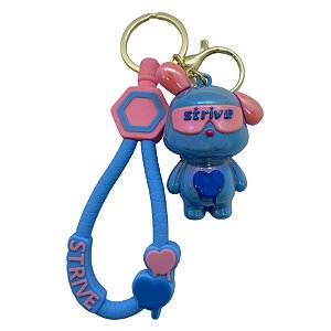 Chaveiro Coelho Metalizado - Azul e Rosa  - 6cm - 1 unidade - Rizzo