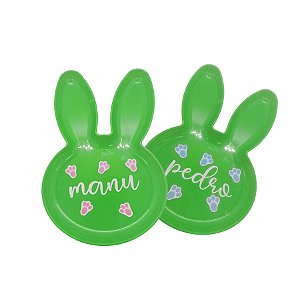Bandeja Coelho Personalizada com Nome - Verde - 1 unidade - Rizzo