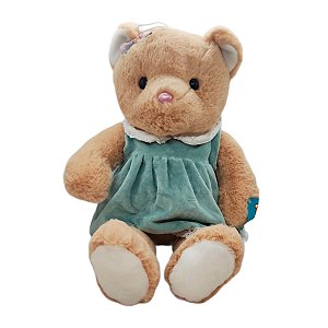 Urso de Pelúcia com Vestido Verde - 50cm - 1 unidade - Rizzo