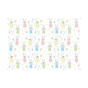 Papel Manteiga Páscoa Coelhos Cores - 1 unidade Pct. c/ 25 unds. - Decora Doces Ltda - Rizzo