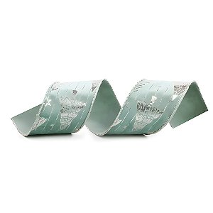 Fita Aramada Veludo - Pinheiros - Cinza/Prata - 6,3cm x 9,14m - 1 unidade - Cromus - Rizzo