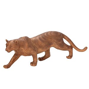 Escultura Pantera de Poliresina - 55x20x10cm - 1 unidade - Rizzo