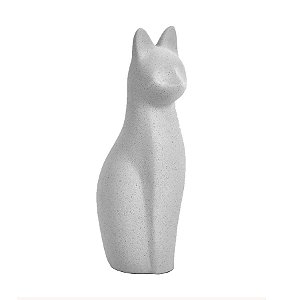 Escultura Gato de Cerâmica - 10x35x9cm - 1 unidade - Rizzo