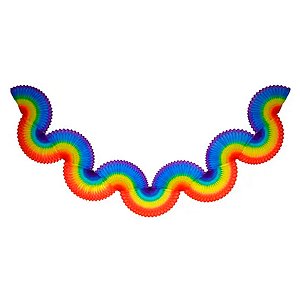 Guirlanda Margarida de Papel - Arco Iris - 300 cm - 1 unidade - GiroToy - Rizzo