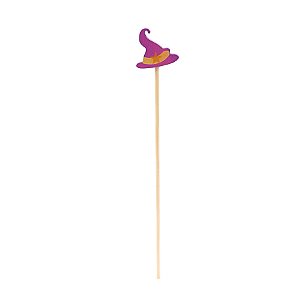 Pick Decorativo de Halloween - Chapéu de Bruxa - 12cm - 12 unidades - Cromus - Rizzo