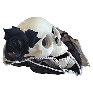 Acessório de Halloween Caveira com Presilha - Preto - 8x16cm - 1 unidade - Rizzo - Rizzo